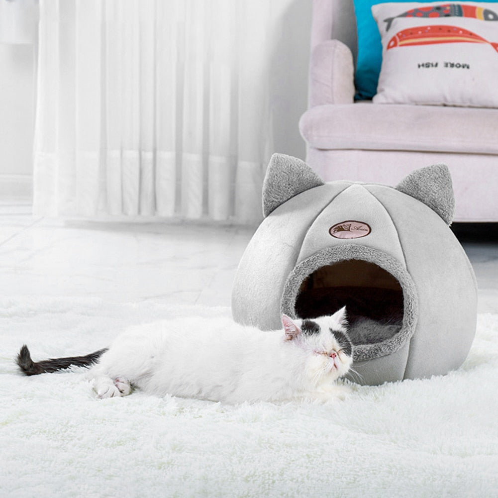 Winter Cat Bed Puppy Dogs Basket for Cat‘s House Deep Sleep Pet Tent Cozy Cave Beds Pet Indoor Cat Supplies Fun Toys