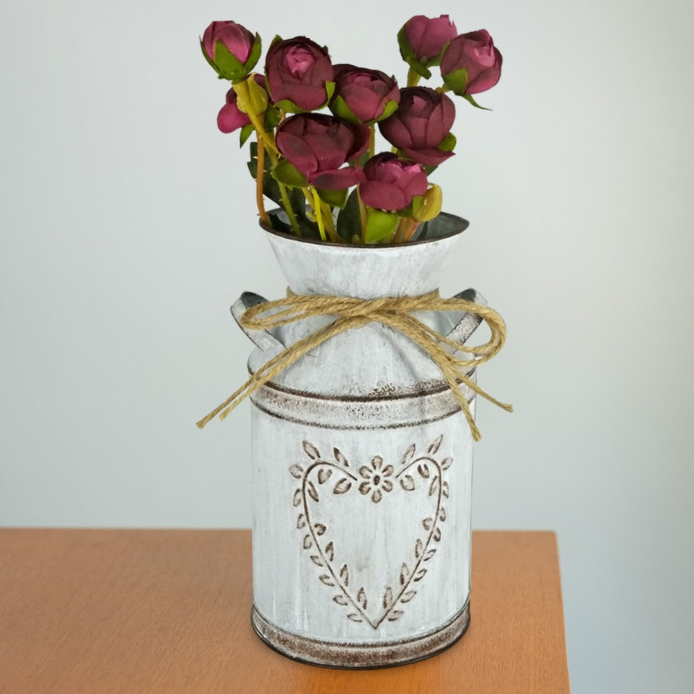 Vintage Garden Metal Flower Vases