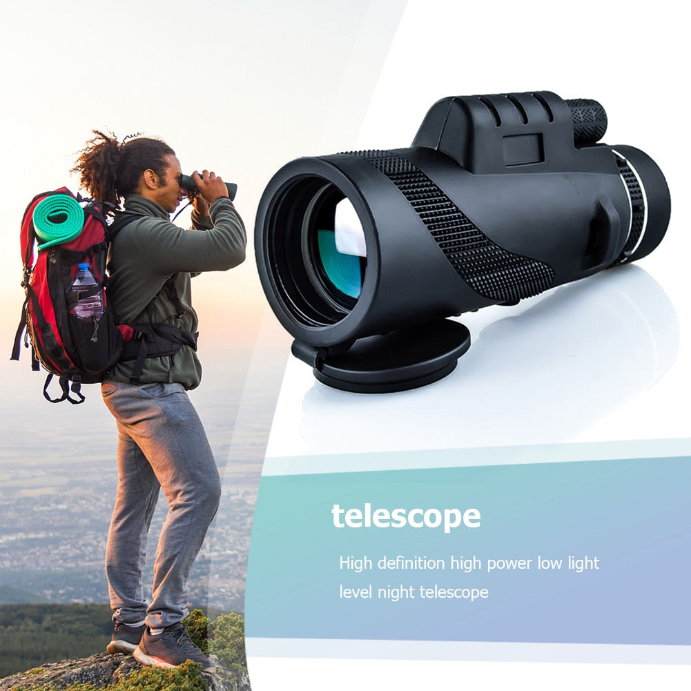 80X100 Optics Zoom Telescope HD Lens Monocular Clear Vision Binocular