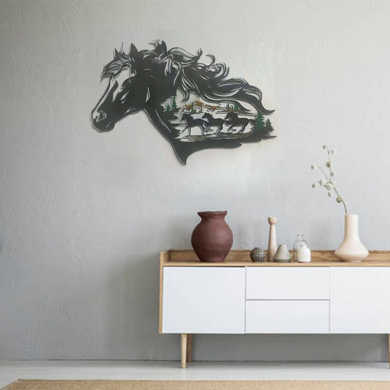 Metal Horse Shadow Wall Decoration