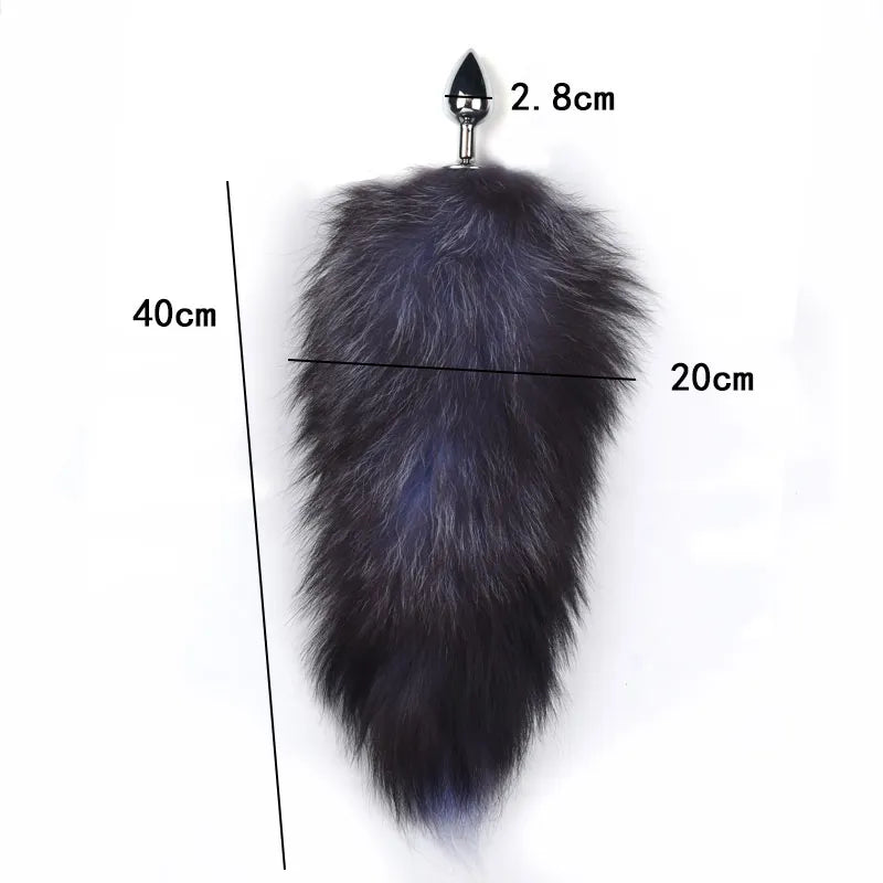 40CM Long Fox Tail Anal Plug BDSM Sex Bondage Adult Sex Toys for Women Sex Handcuffs Whip Mask Adult Games