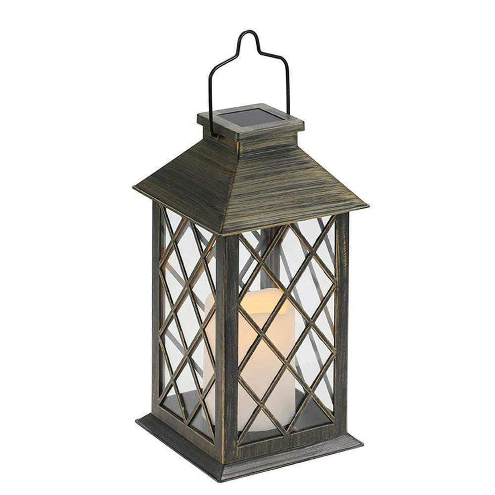 Retro Lantern Candle Twinkle Lamp LED Solar Light Waterproof