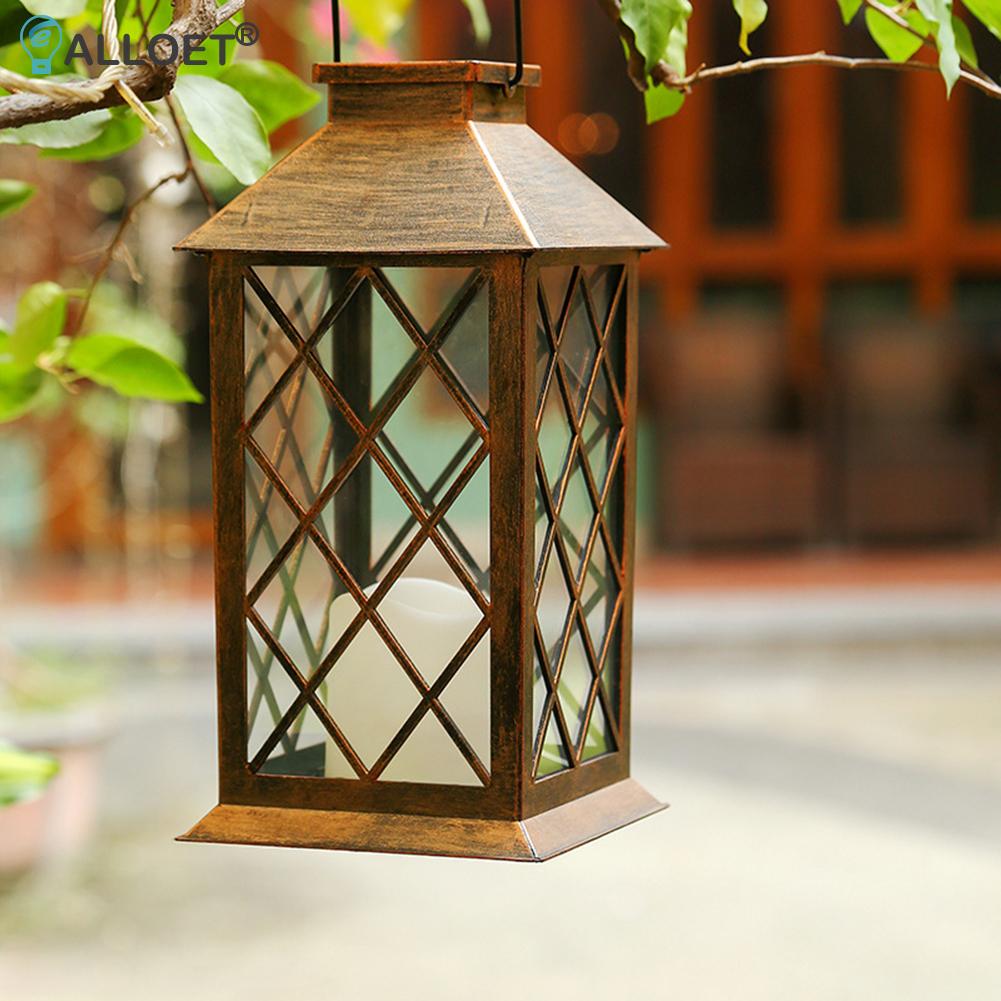 Retro Lantern Candle Twinkle Lamp LED Solar Light Waterproof