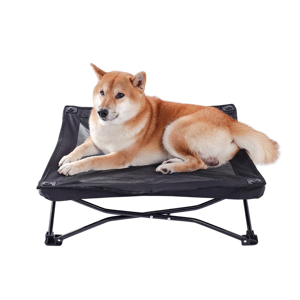 Large Elevated Folding Pet Bed Cot Travel Portable Breathable Cooling Mesh Sleeping Dog Bed