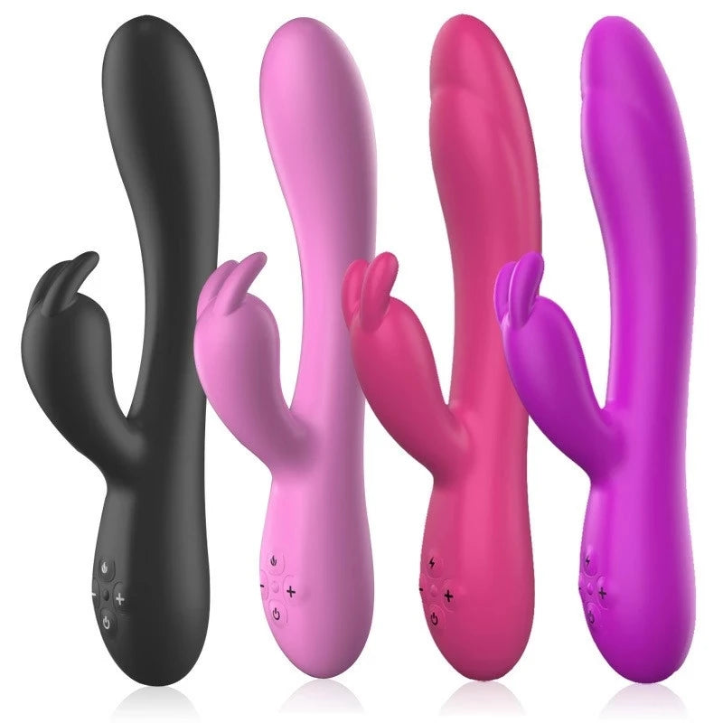 Rabbit Two Motors Vibrator For Her G Spot Vagina Clitoris Stimulator Masturbator Dildo Vibrator Adult Sex Toys for Woman