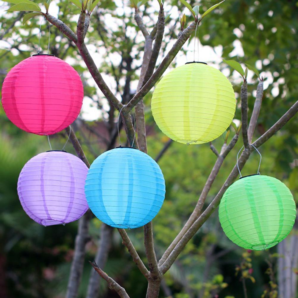 12in Solar Lampion Outdoor LED Light Solar Chinese Lanterns Ball