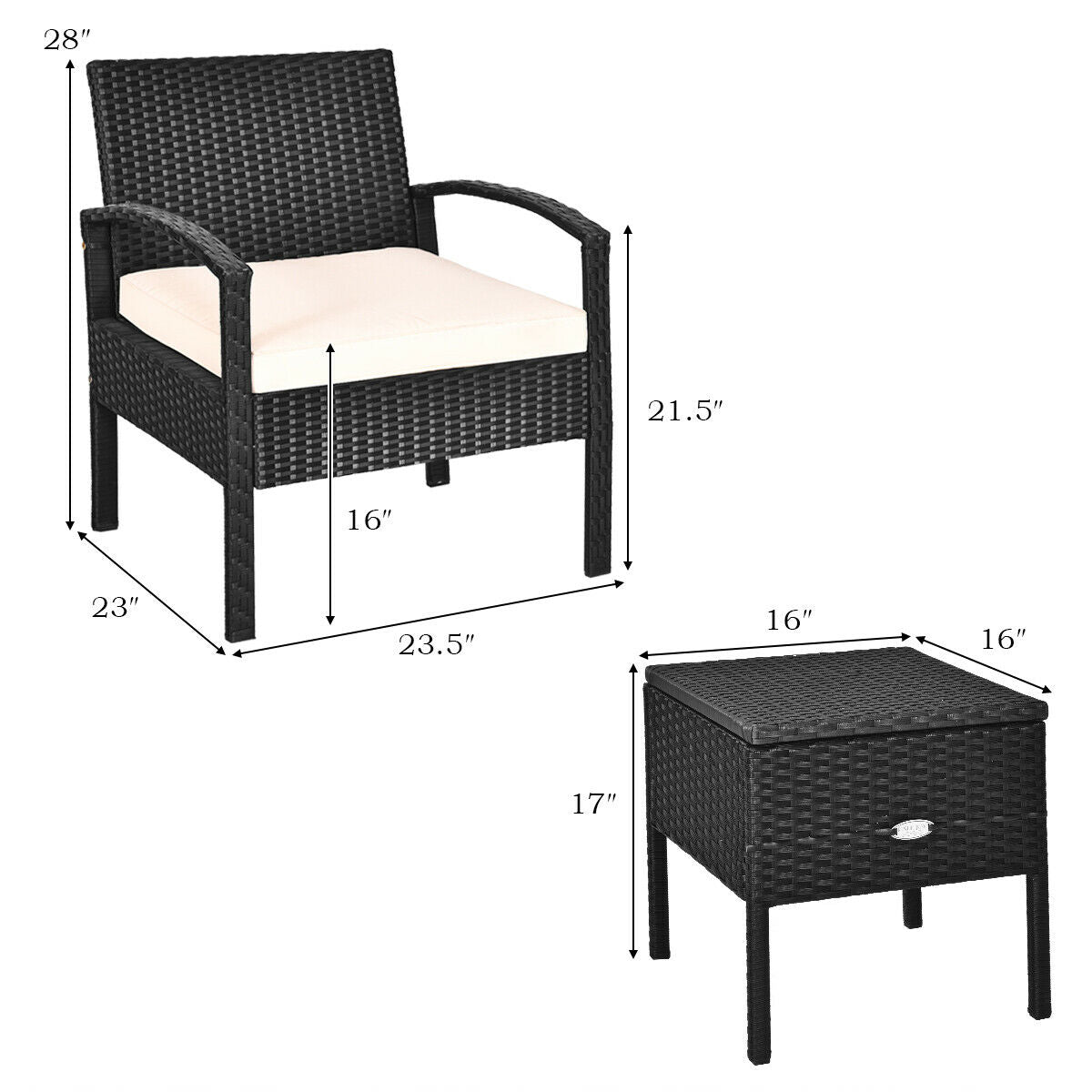 3PC. Outdoor Furniture Set