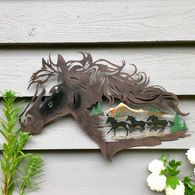 Metal Horse Shadow Wall Decoration