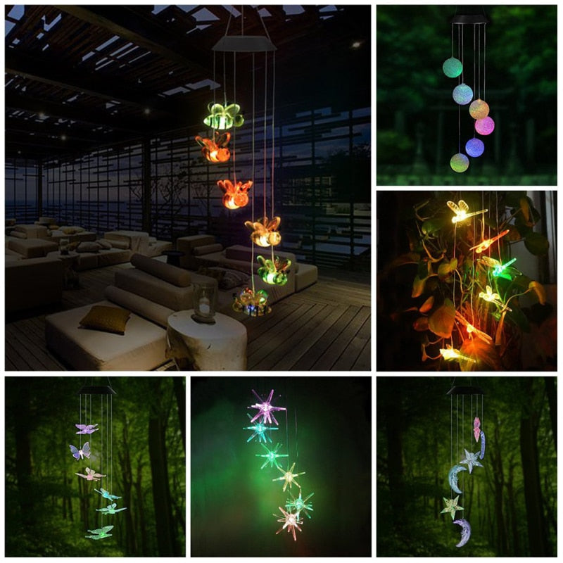 Christmas Decoration Solar LED Wind Chime String Lights