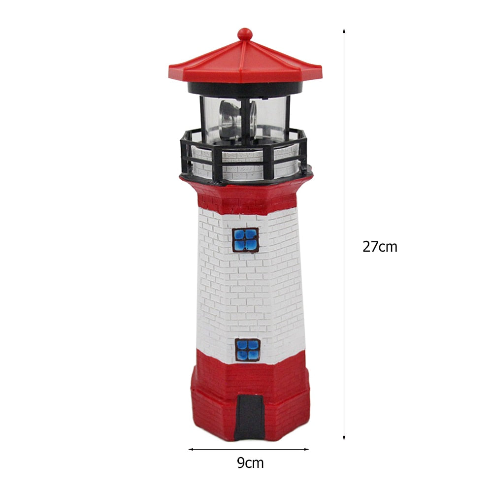 Lighthouse Shape Solar LED Light Garden Fence Yard Outdoor Decoration