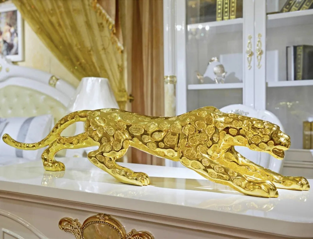 Gold Leopard Resin Home Decoration,  High-End Gift