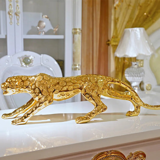 Gold Leopard Resin Home Decoration,  High-End Gift