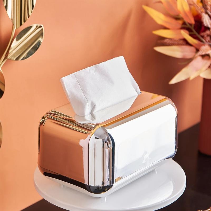 Mirror Gold Silver Tissue Box - northstarhomeandgarden