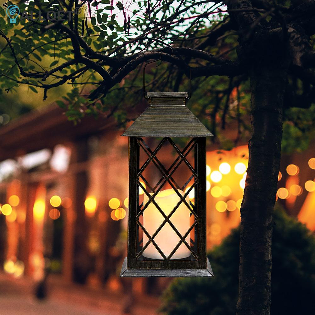 Retro Lantern Candle Twinkle Lamp LED Solar Light Waterproof