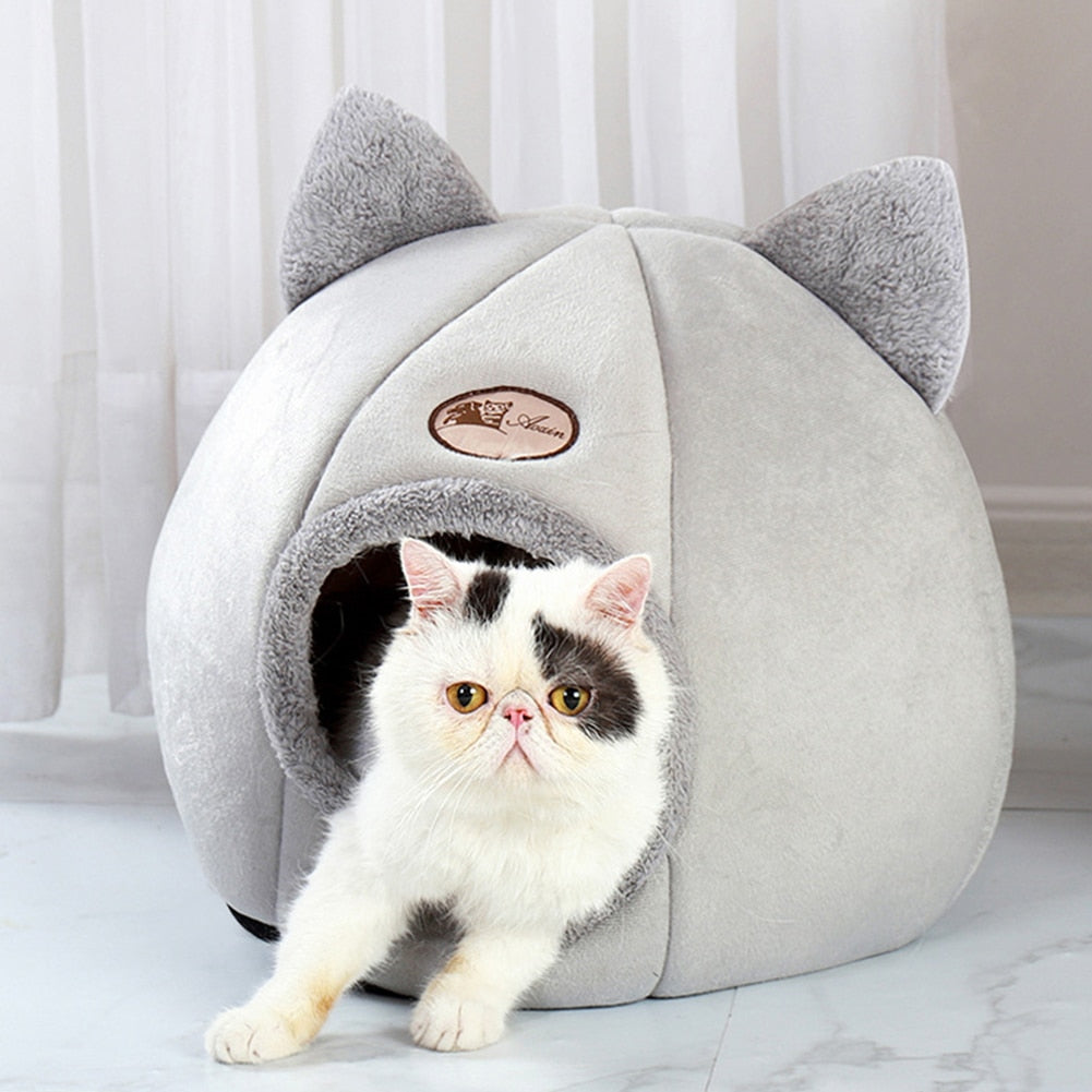 Winter Cat Bed Puppy Dogs Basket for Cat‘s House Deep Sleep Pet Tent Cozy Cave Beds Pet Indoor Cat Supplies Fun Toys