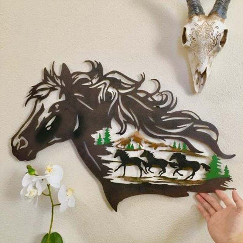 Metal Horse Shadow Wall Decoration