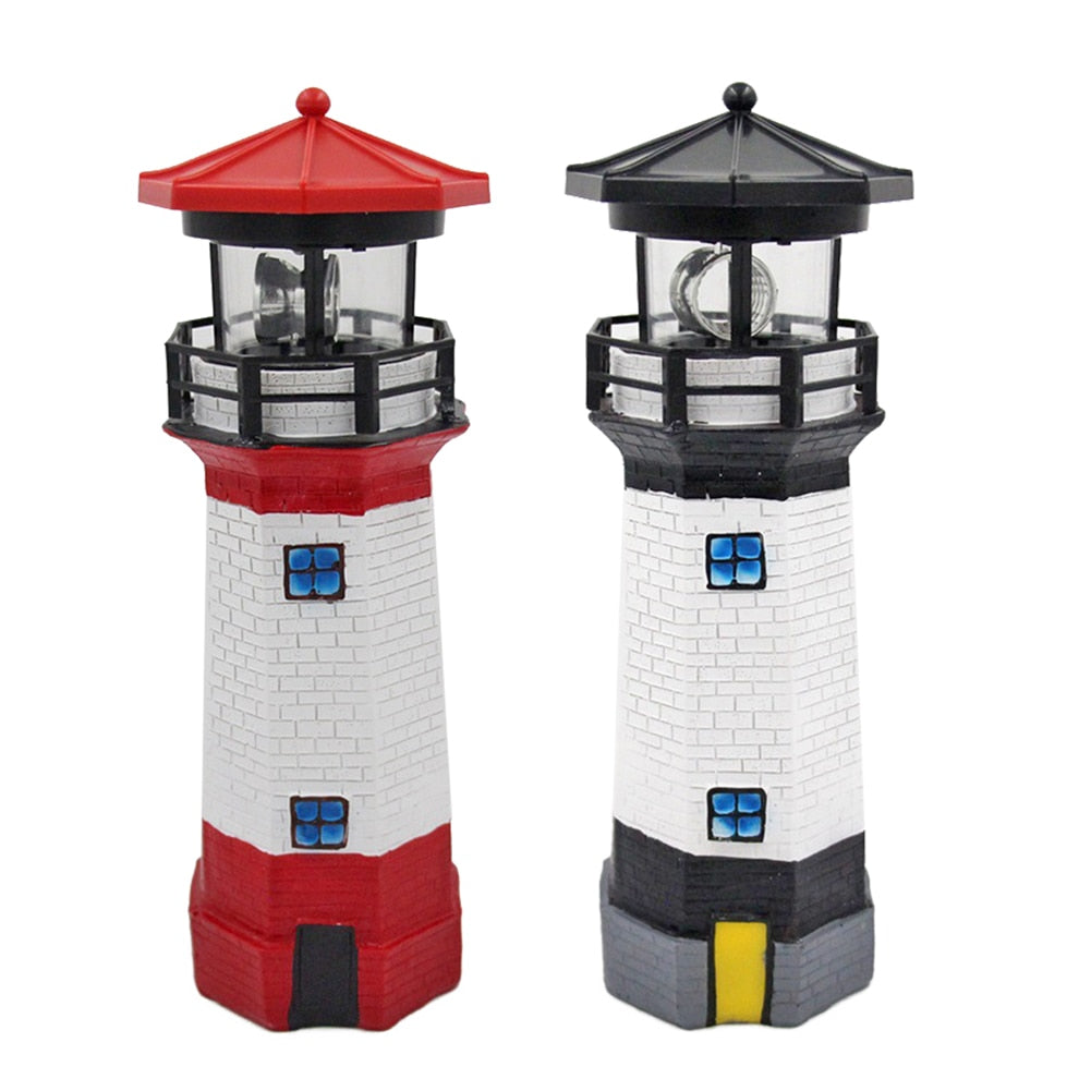 Lighthouse Shape Solar LED Light Garden Fence Yard Outdoor Decoration