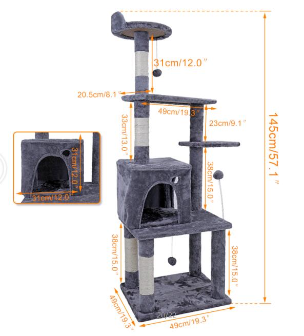 Domestic Delivery Cat Climbing Frame Cat Scratching Post Tree Scratcher