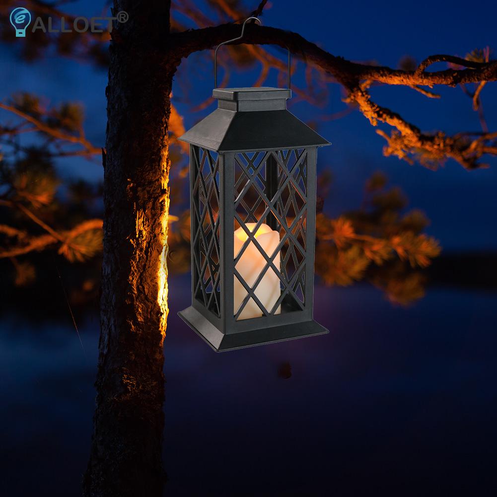 Retro Lantern Candle Twinkle Lamp LED Solar Light Waterproof