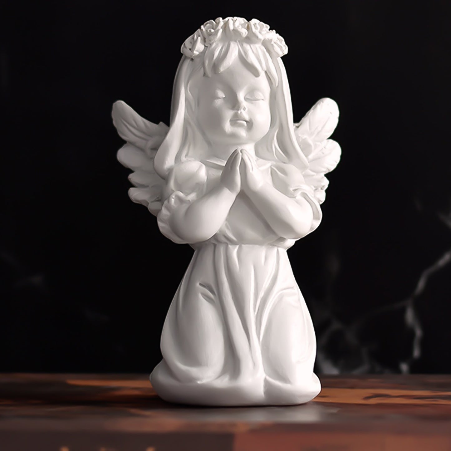 Cute Resin Fairy Girl Angel Figurine Peaceful Prayer Sculpture