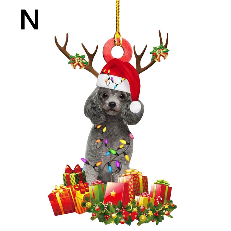 Christmas Resin Dog Ornament Tree Hanging Pendant