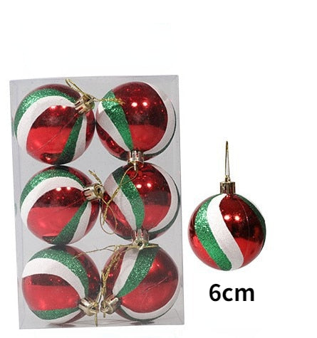 6pcs 6cm Painted Christmas Ball Christmas Tree Ornament