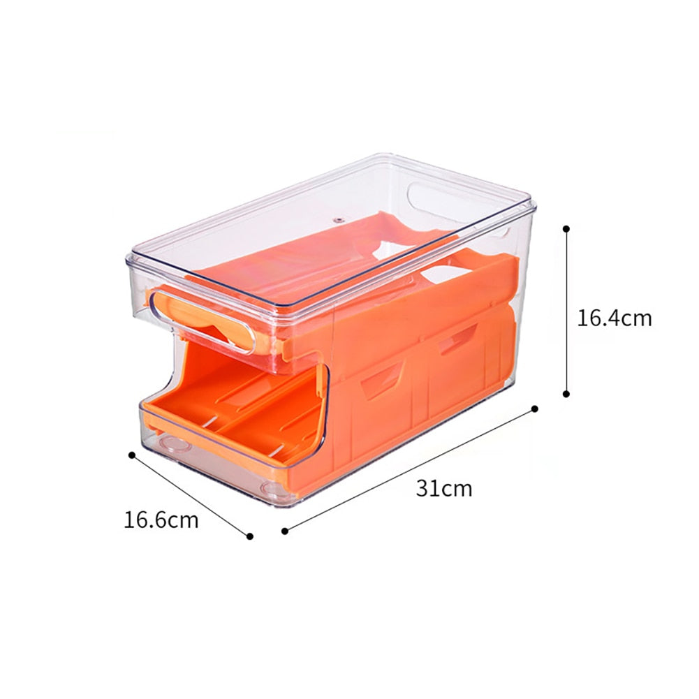 Rolling Slide Food Fridge Drawer Double-layer Plastic Egg Tray