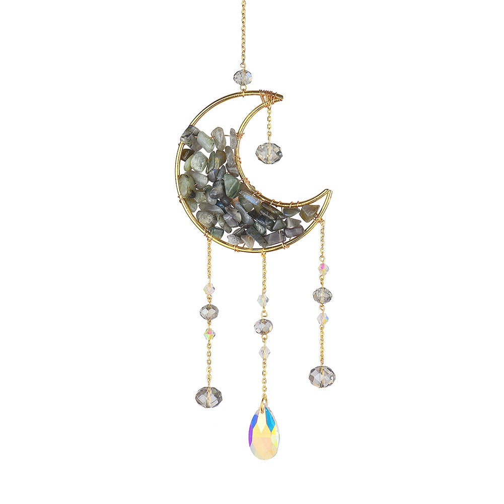 Metal Moon Crystal Light Collection Pendant