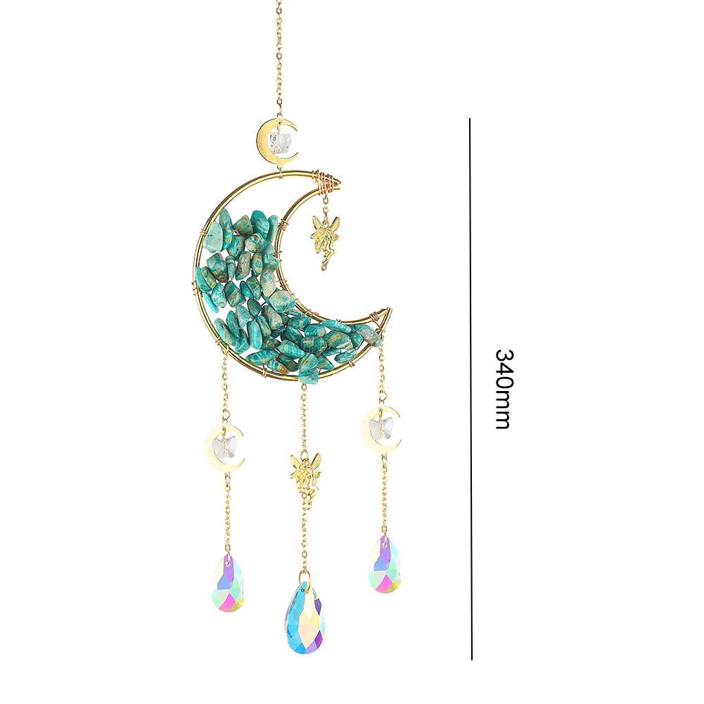 Metal Moon Crystal Light Collection Pendant