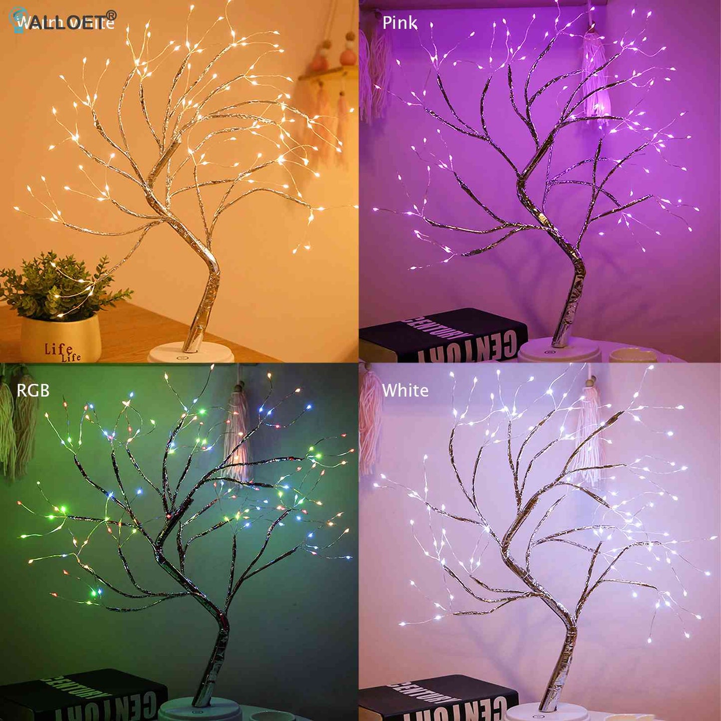 20 inch Tabletop Bonsai Tree Light Touch Switch 108 LED Lamp Tree