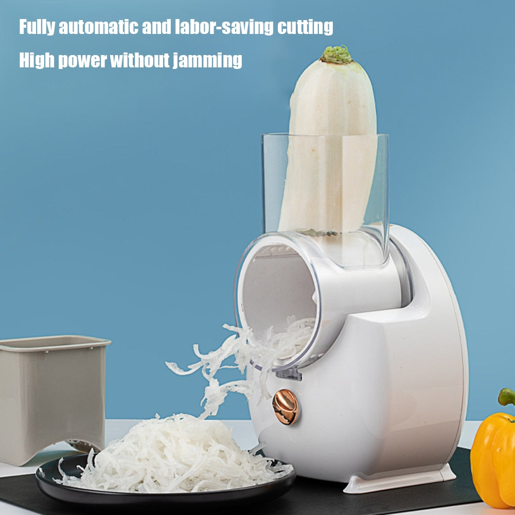 3-in-1 Electric Vegetable Shredder  Multifunctional Fruit Cutter Carrot Cheese Rechargeable Kitchen Accessories