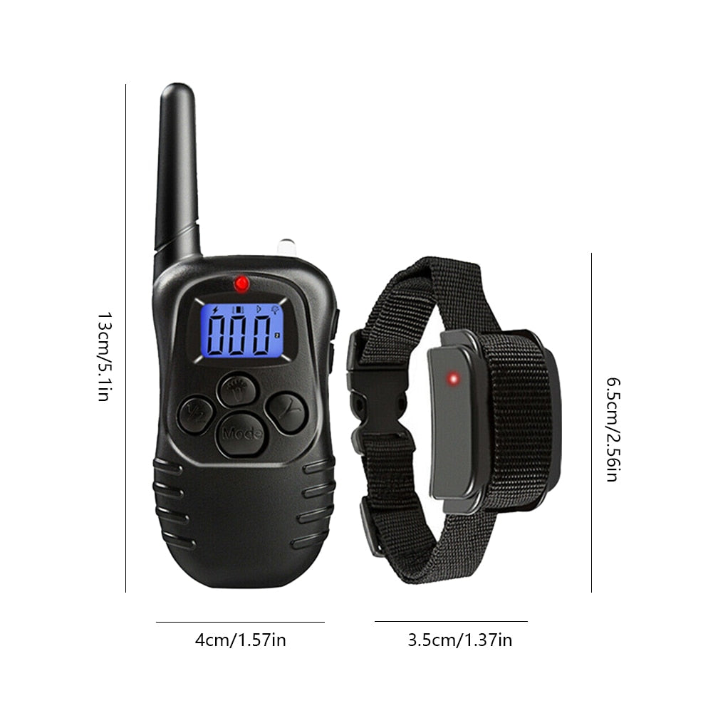 300M Anti Bark Electric Shock Collar Rechargeable  with Remote 4 Training Modes Dog Training