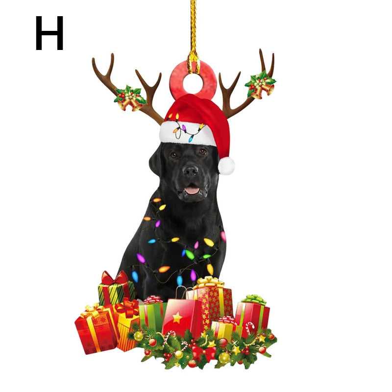 Christmas Resin Dog Ornament Tree Hanging Pendant