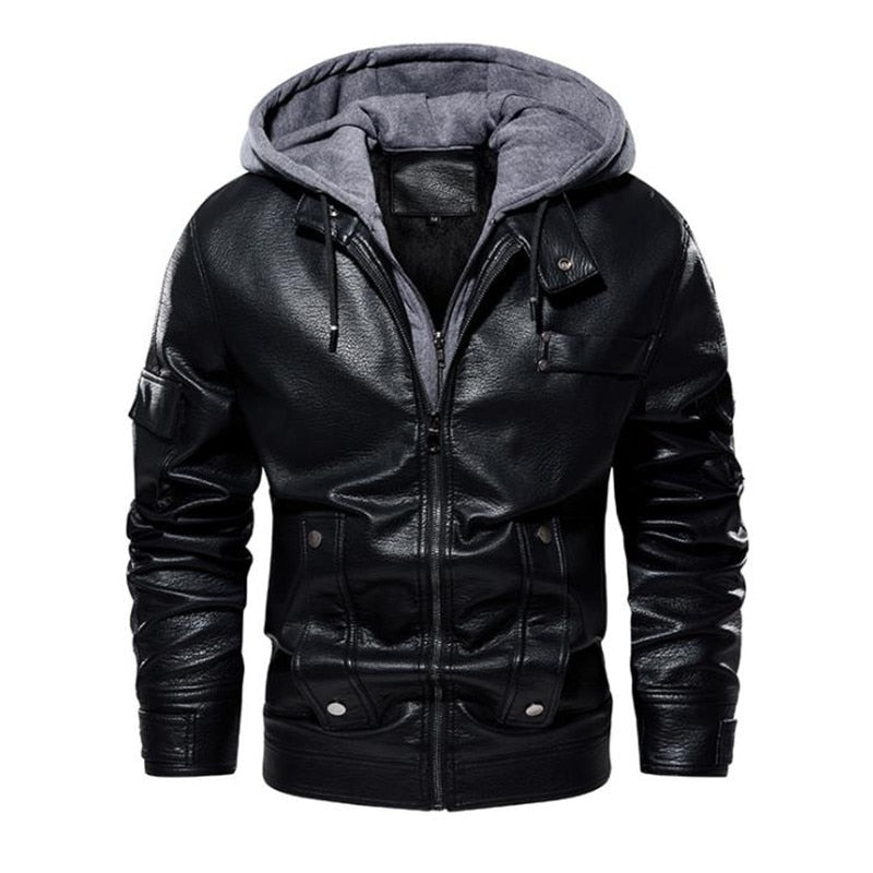 2023 Mens Leather Jackets New spring Casual Motorcycle PU Jacket Biker Fleece warm Coats Windbreaker Leather Jacket