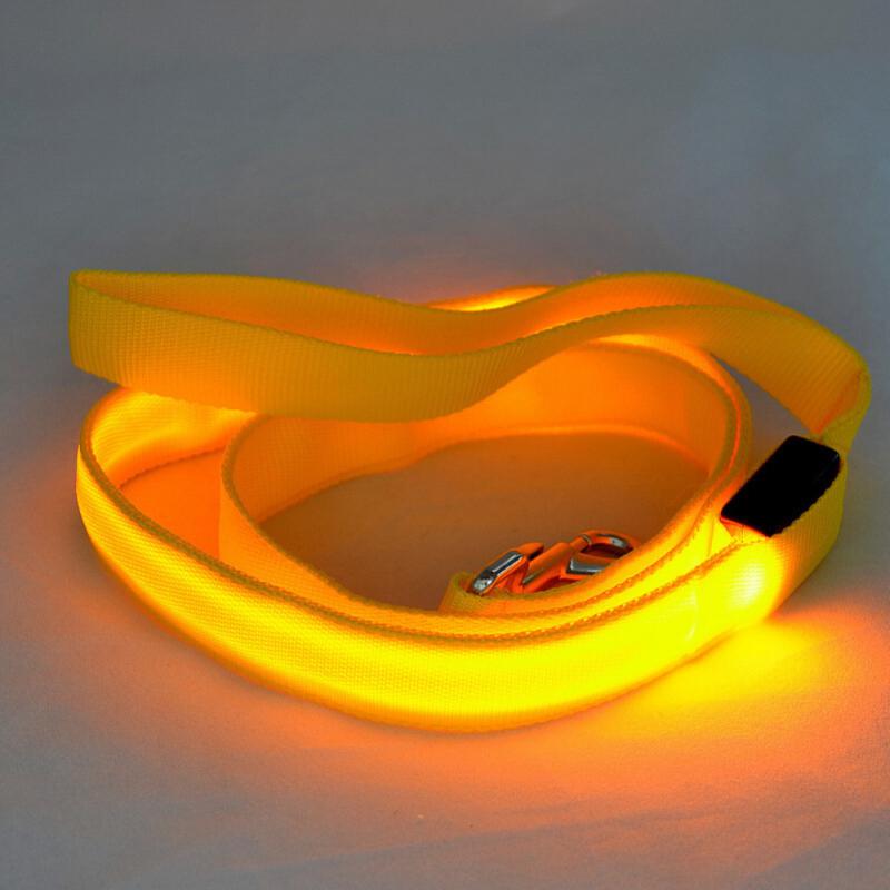 Luminous LED Pet Leads USB Rechargeable Nylon Fabric Collar Ring With Luminous Pet Dog Leash Outdoor Night Walking Dog Supplies