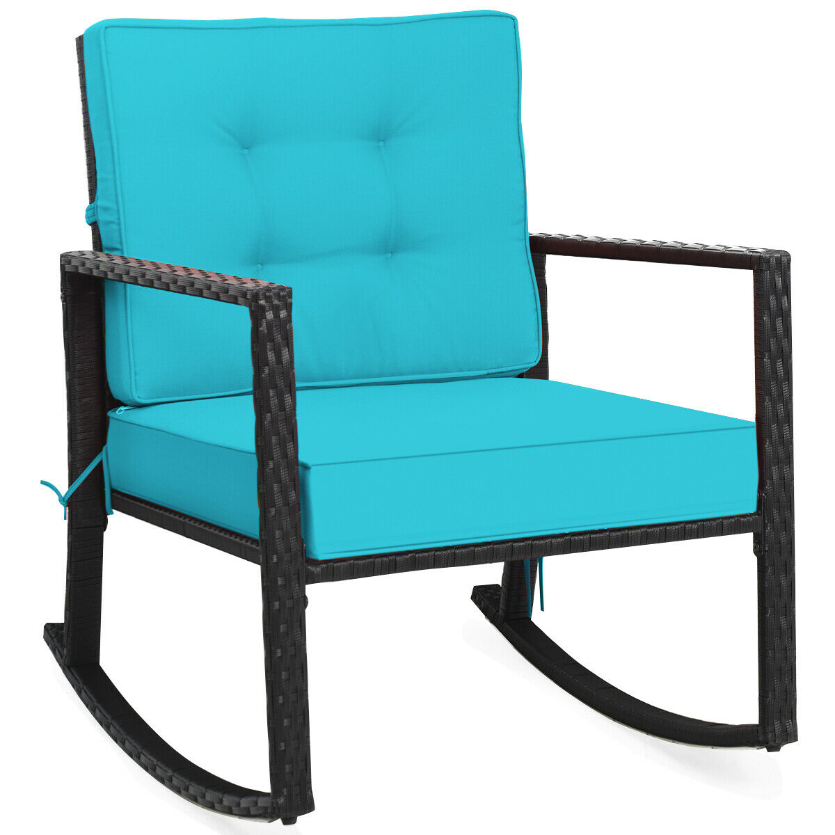 Costway Patio Rattan Rocker Chair Outdoor Glider Wicker Rocking Chair