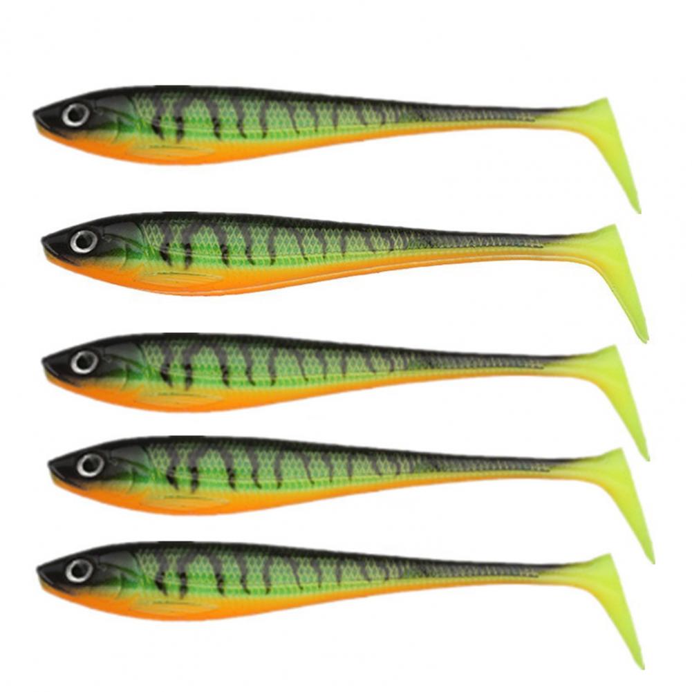 Fishing Lure 5Pc Reusable Tempting Bright Color  Anti-hanging Bottom Bionic Bait Fishing Supplies