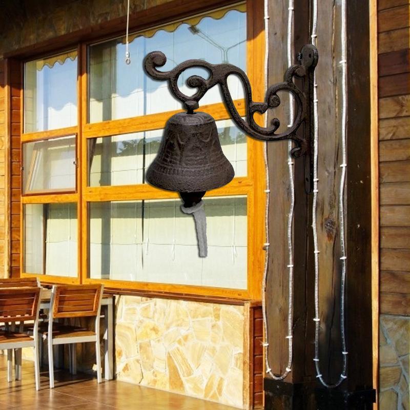 Retro Outdoor Bell Rustic Vintage Large Cast Iron Wall Mounted Metal Door Bell