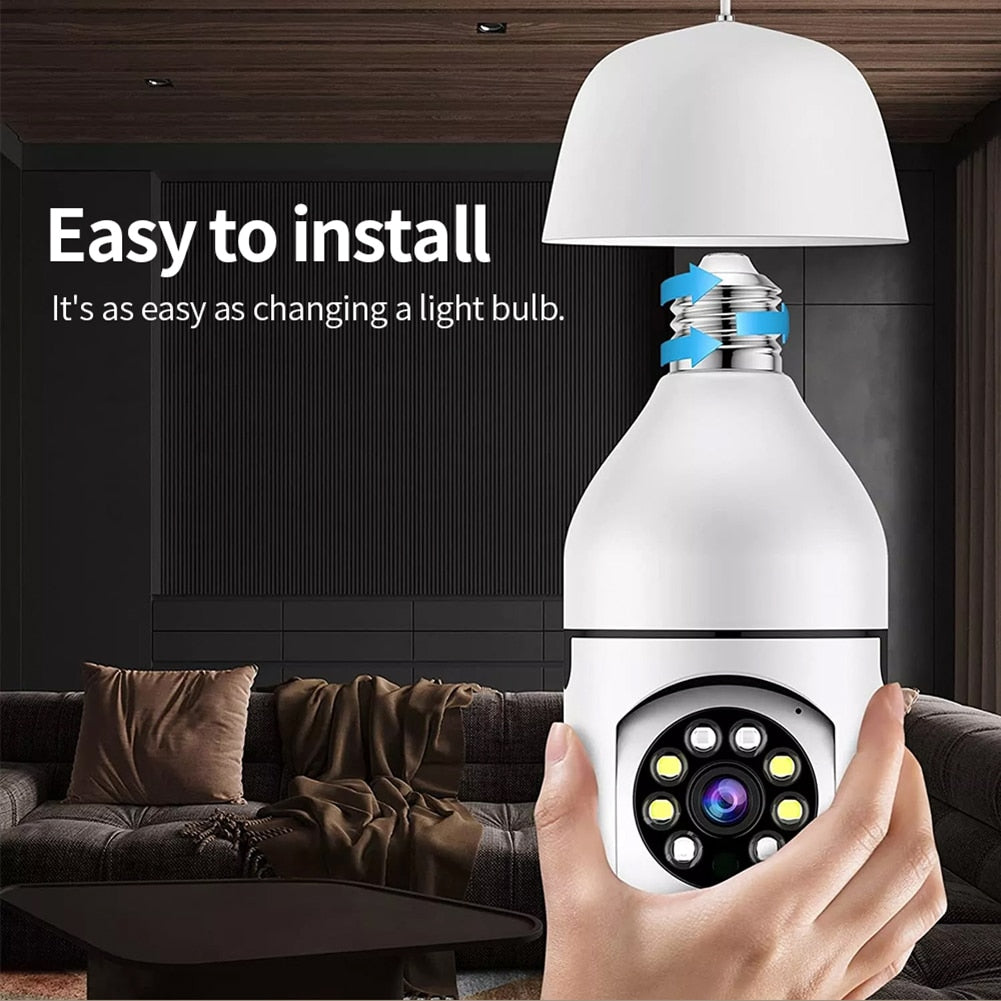 Wireless Pan Tilt Bulb Monitoring Wifi 2MP Light Bulb Camera Home Security