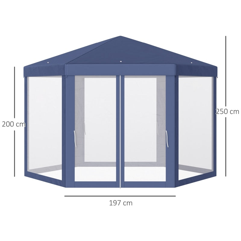 Type Hexagonal Gazebo with Mosquito net