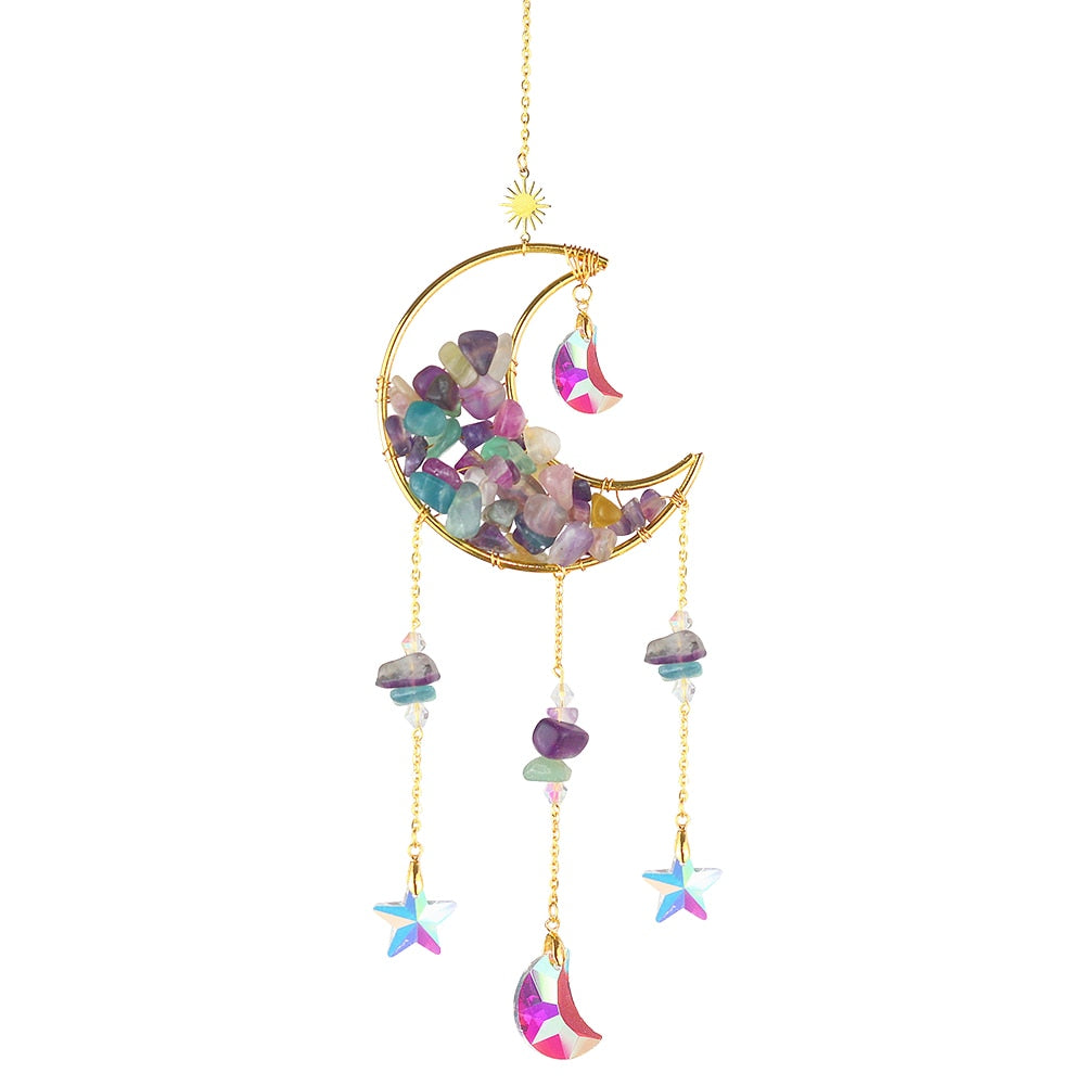 Metal Moon Crystal Light Collection Pendant