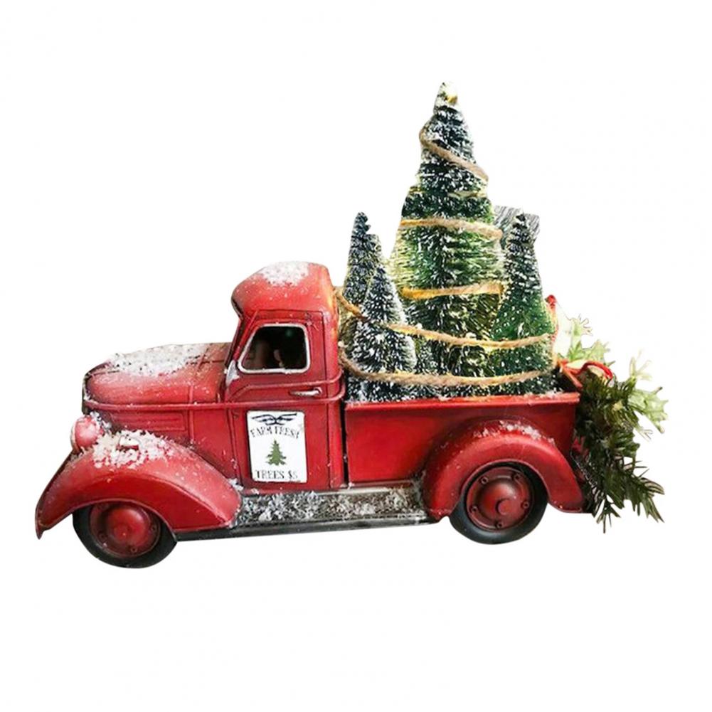 Truck Car Model 1 Set Beautiful Anti-deform Exquisite  Red Truck Christmas Decoration for Christmas