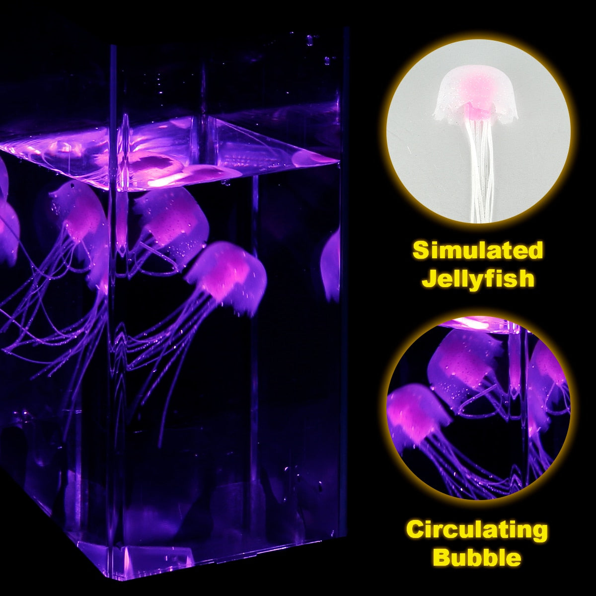 LED Jellyfish Lamp USB/Battery Simulated Jellyfish Night Light Multi-Color