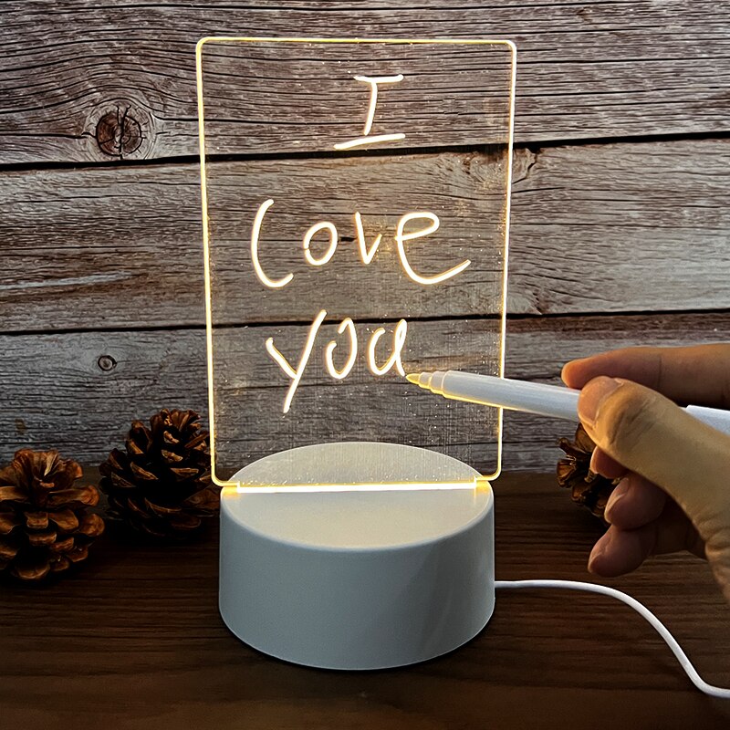 Note Board Creative Led Night Light USB Message Board Holiday Light With Pen Gift For Children Girlfriend Decoration Night Lamp