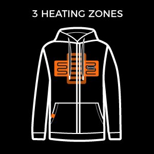 Men's clothing Heated Hoodies with Battery Hooded  Full Zip Up Fleece Sweatshirts Zip Hoodie Gray