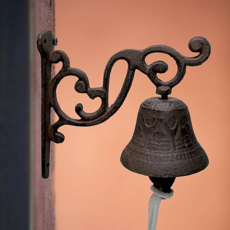 Retro Outdoor Bell Rustic Vintage Large Cast Iron Wall Mounted Metal Door Bell