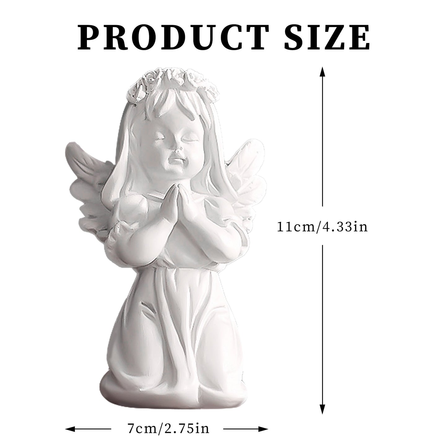 Cute Resin Fairy Girl Angel Figurine Peaceful Prayer Sculpture