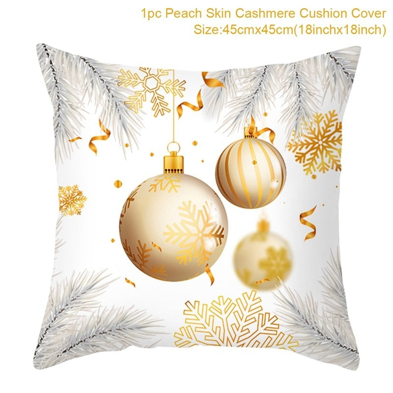 Christmas Elk Tree Cushion Cover Merry Christmas Decorations For Home 2023