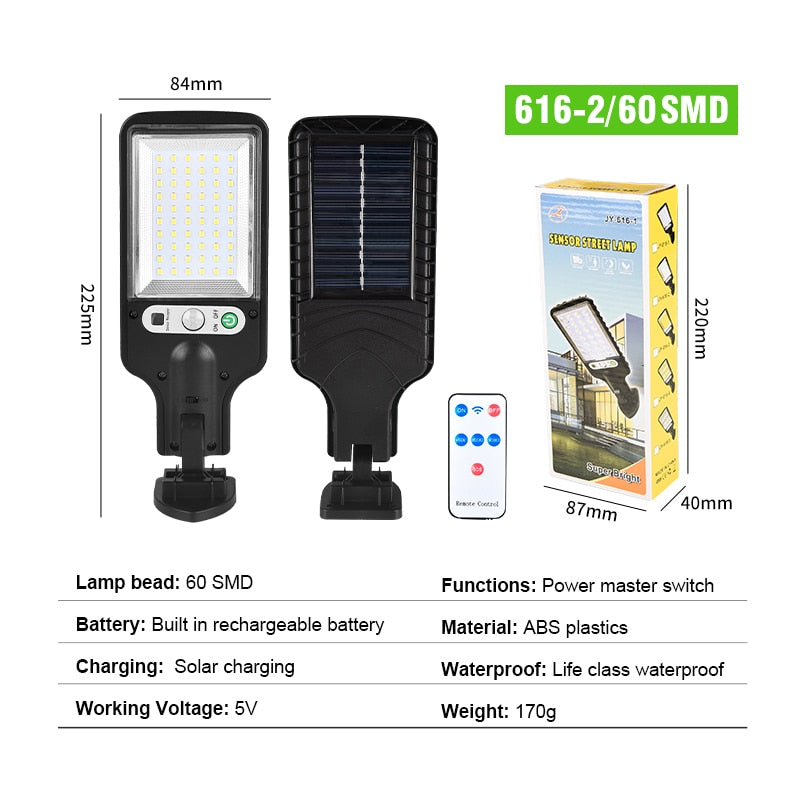 LED Solar Powered Light Outdoor Motion Sensor Sunlight Waterproof Wall Emergency Street Security Lamp For Garden Patio Path Yard