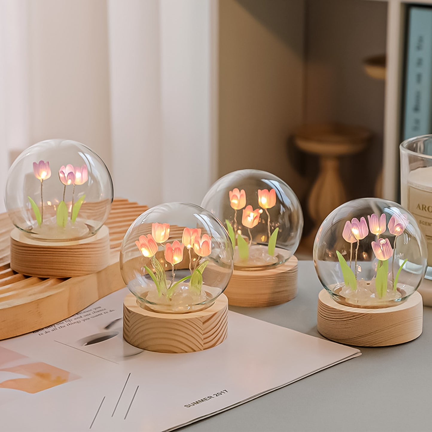 DIY Tulip Flowers LED Light DIY Handmade Night Light